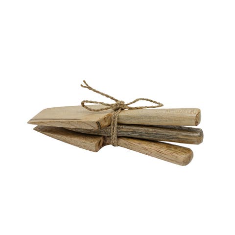 Ashton Natural Wood Cheese Serving Utensils Set of 3