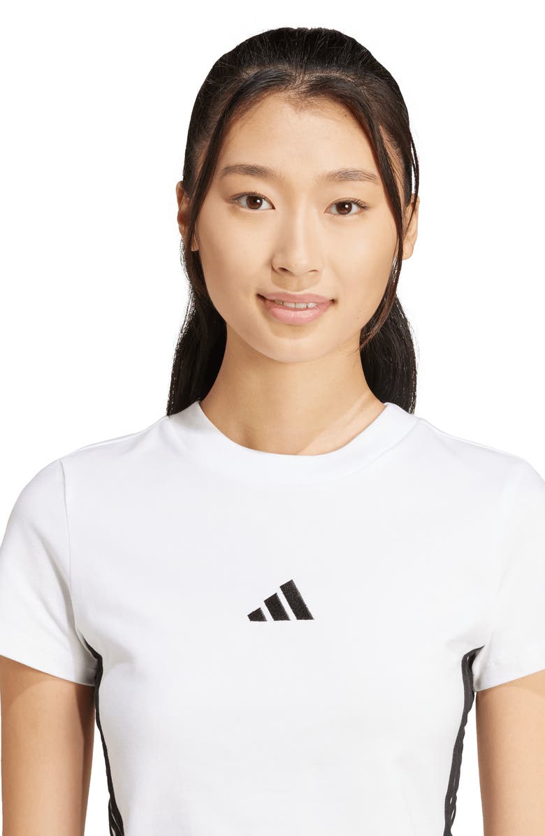 adidas 3-Stripe Baby T-Shirt, Alternate, color, White/ Black