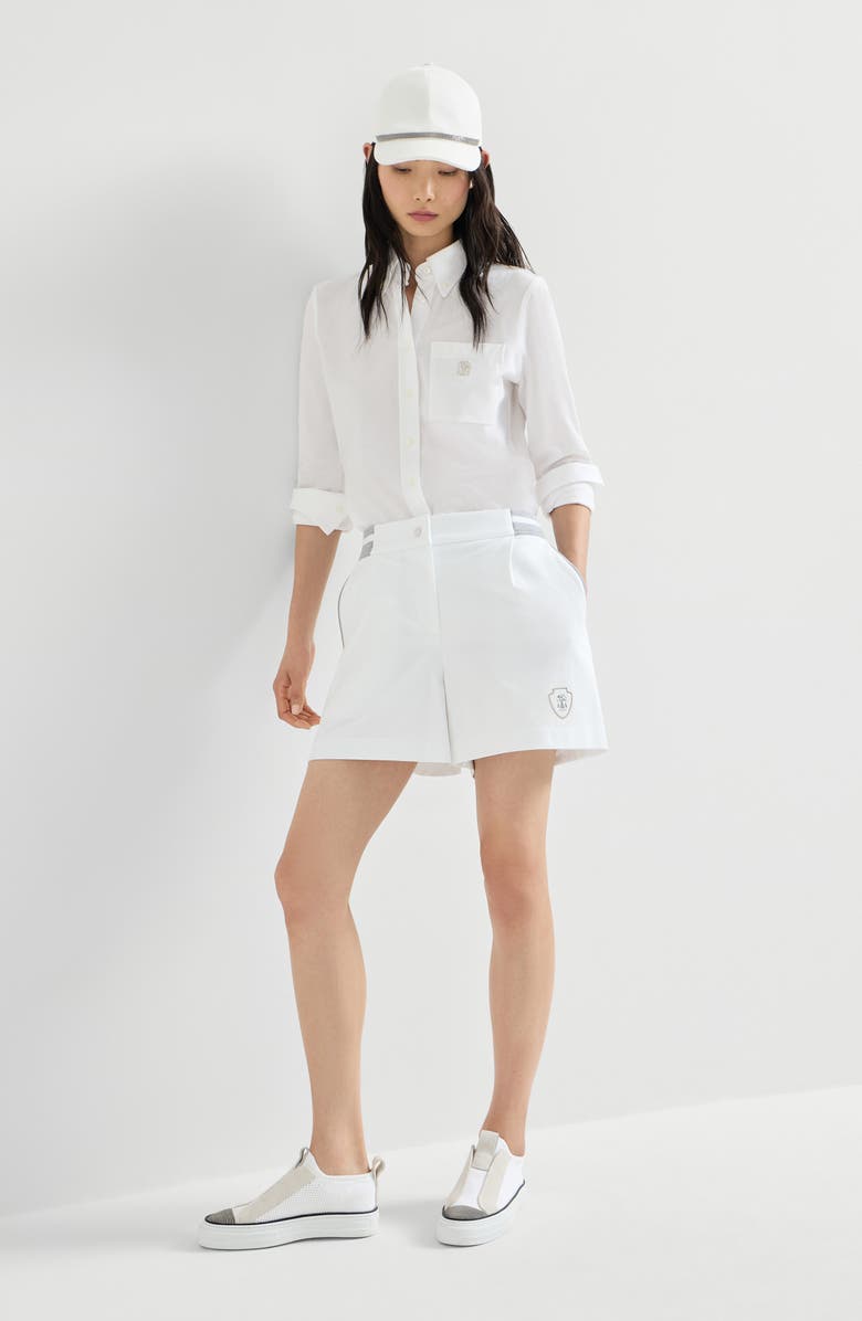 Brunello Cucinelli Lightweight French terry shorts, Alternate, color, White