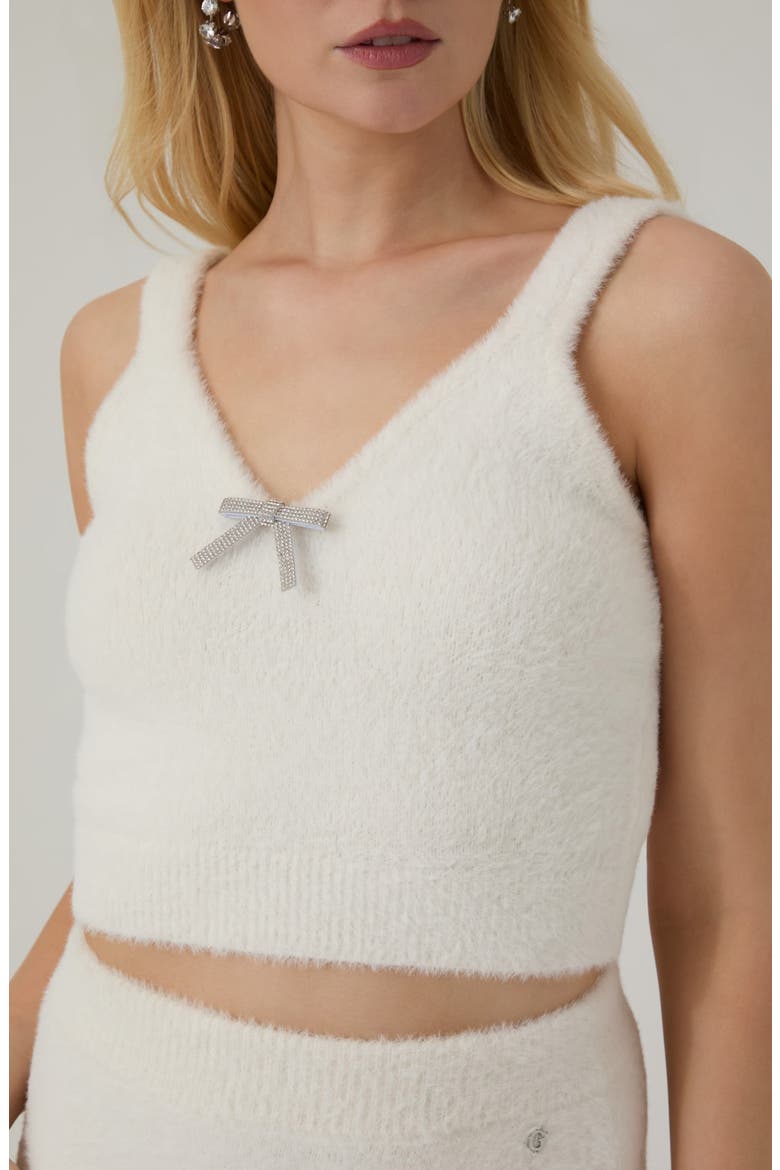 Kara Bow Fuzzy Crop Tank Top, Alternate, color, G012-OPEN
