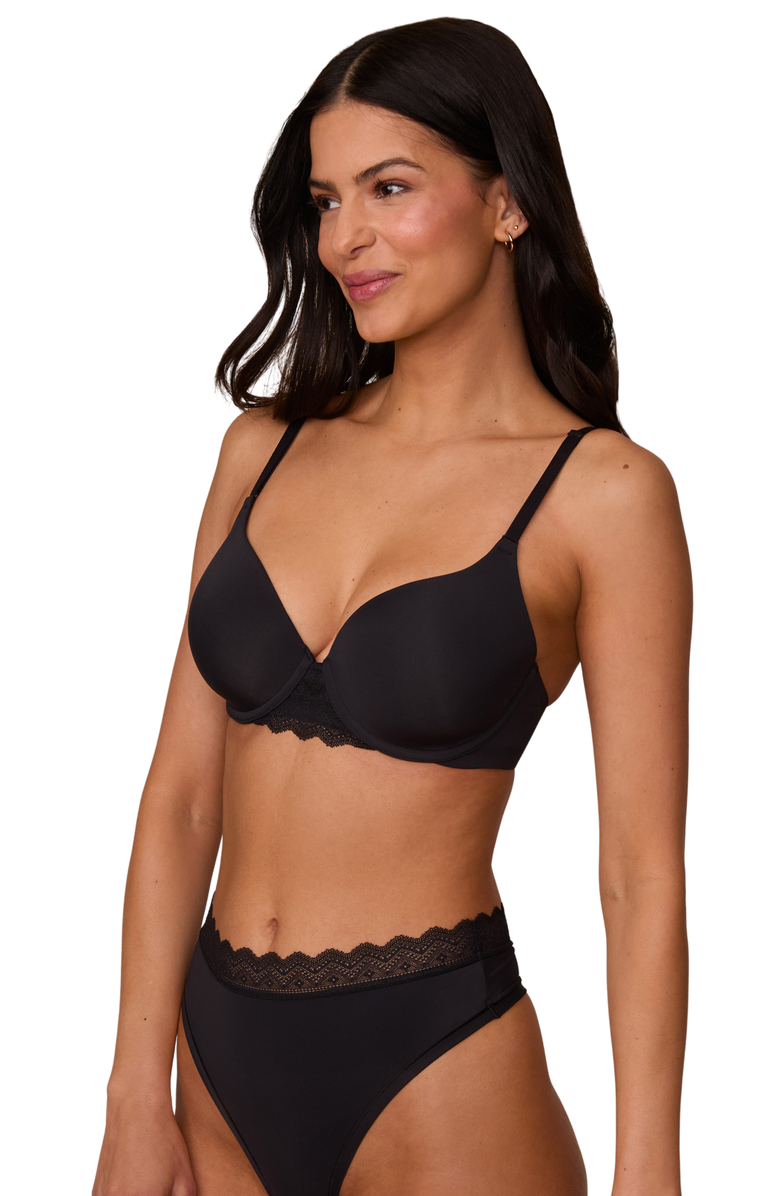 Harper Wilde Base Lace T-Shirt Bra, Alternate, color, Black