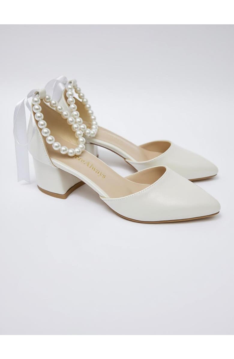 Forever & Always Shoes Evania Block Heel Wedding Pump, Alternate, color, Ivory