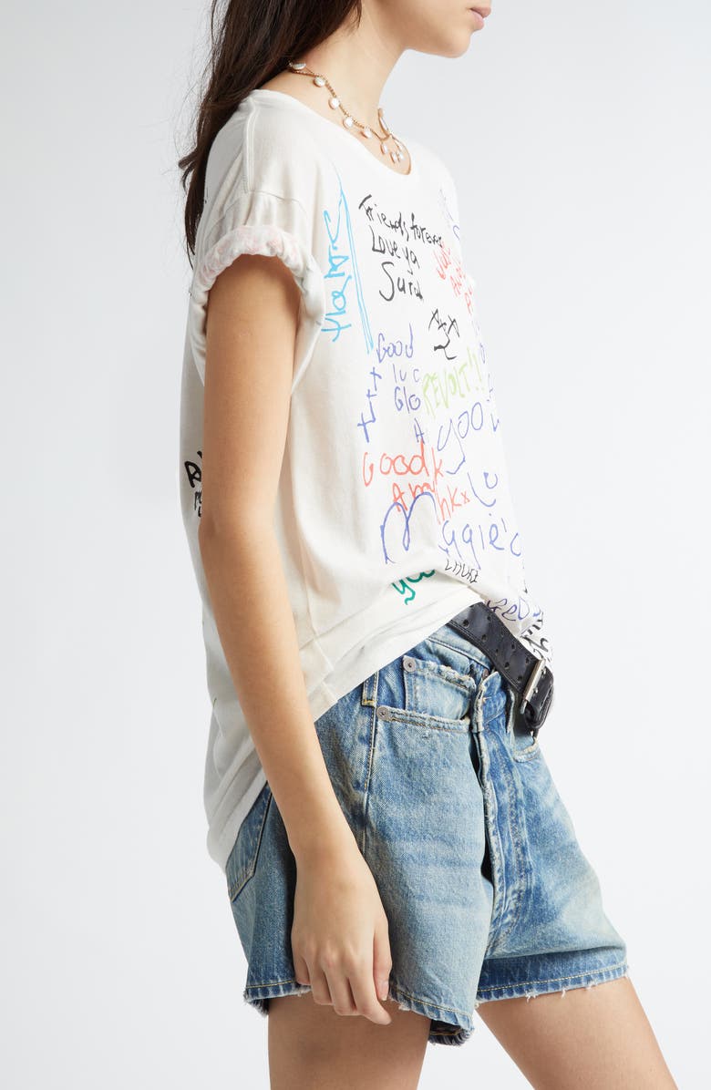 R13 End of the Year Cotton & Cashmere Graphic T-Shirt, Alternate, color, 