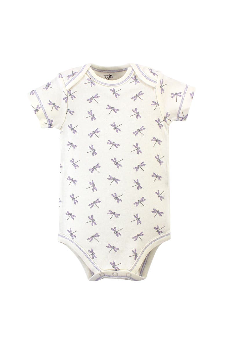 Touched by Nature Organic Cotton Bodysuits, Alternate, color, Dragonfly