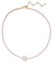 Lady Grey Freshwater Pearl Leather Cord Necklace
