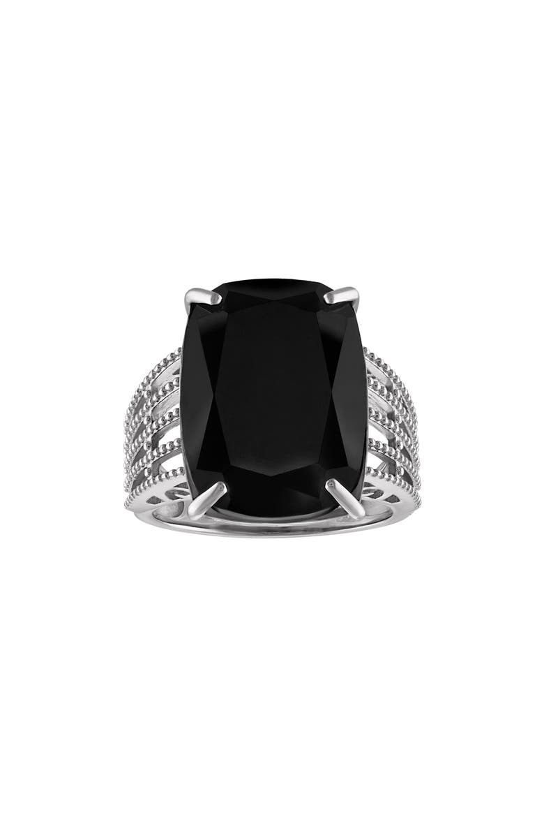 Sterling Silver Black Spinel Ring, Main, color, BLACK/ SILVER