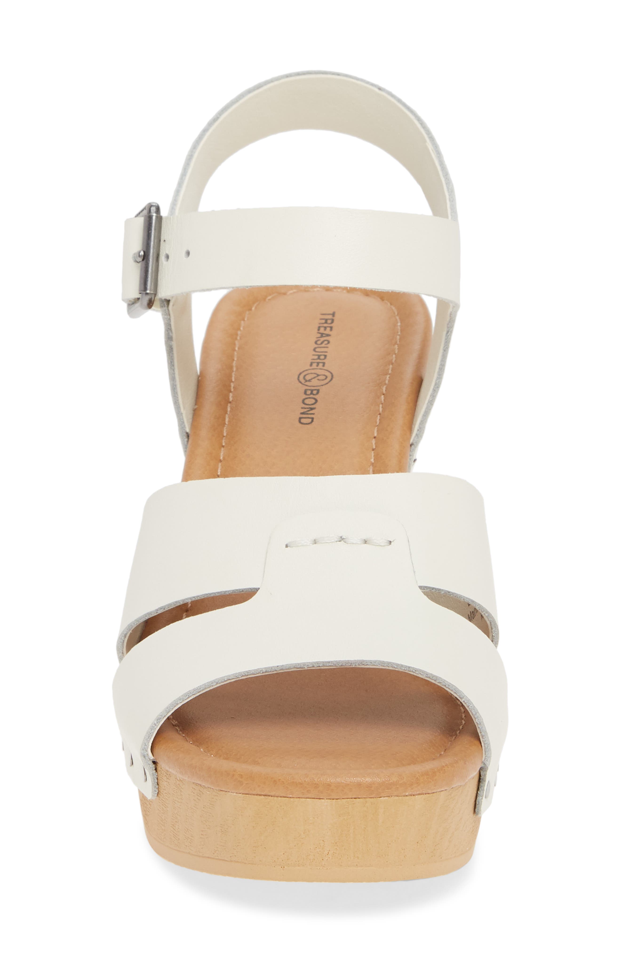 Harmony Platform Sandal, Alternate, color, OFF WHITE LEATHER