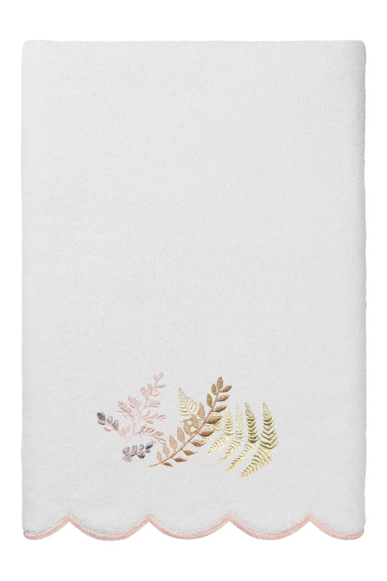 Fern Toss Scallop 3-Piece Towel Set, Alternate, color, WHITE/ PINK