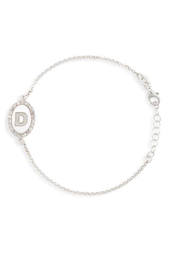 Meshmerise Diamond Initial Disc Bracelet In Burgundy