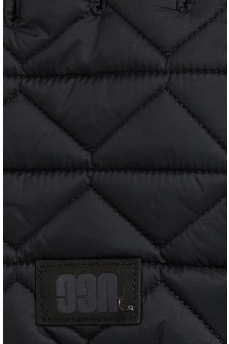 Quilted Gloves, Alternate, color, BLACK
