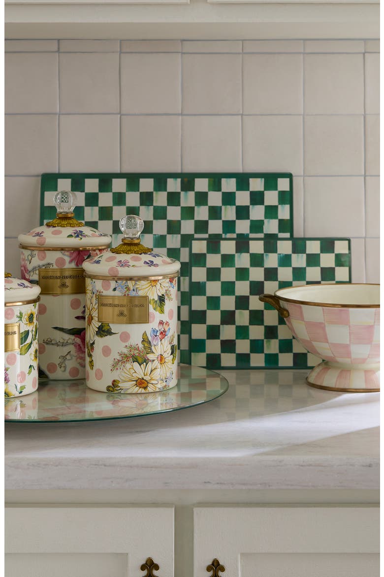 Emerald Check Set of 2 Glass Cutting Boards, Alternate, color, EMERALD
