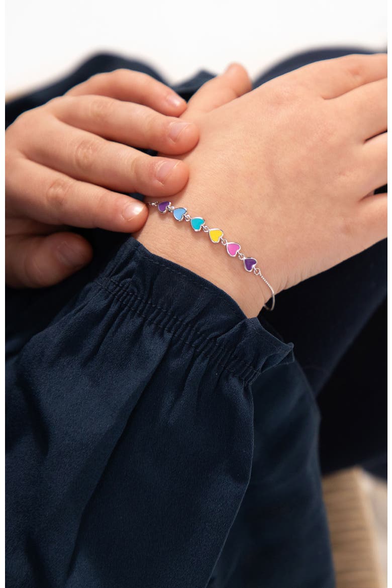 Rainbow Enamel Heart Girls Bracelet, Alternate, color, Multi-Color