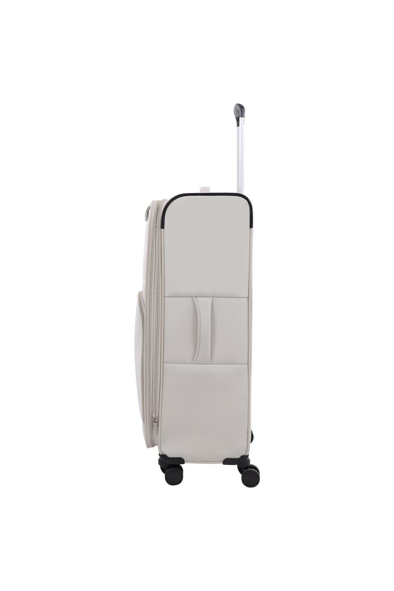 27" Softside Luggage - Expandable Spinner Suitcase with 8 Wheels & Front Zip Pockets, Alternate, color, LIGHT GREY