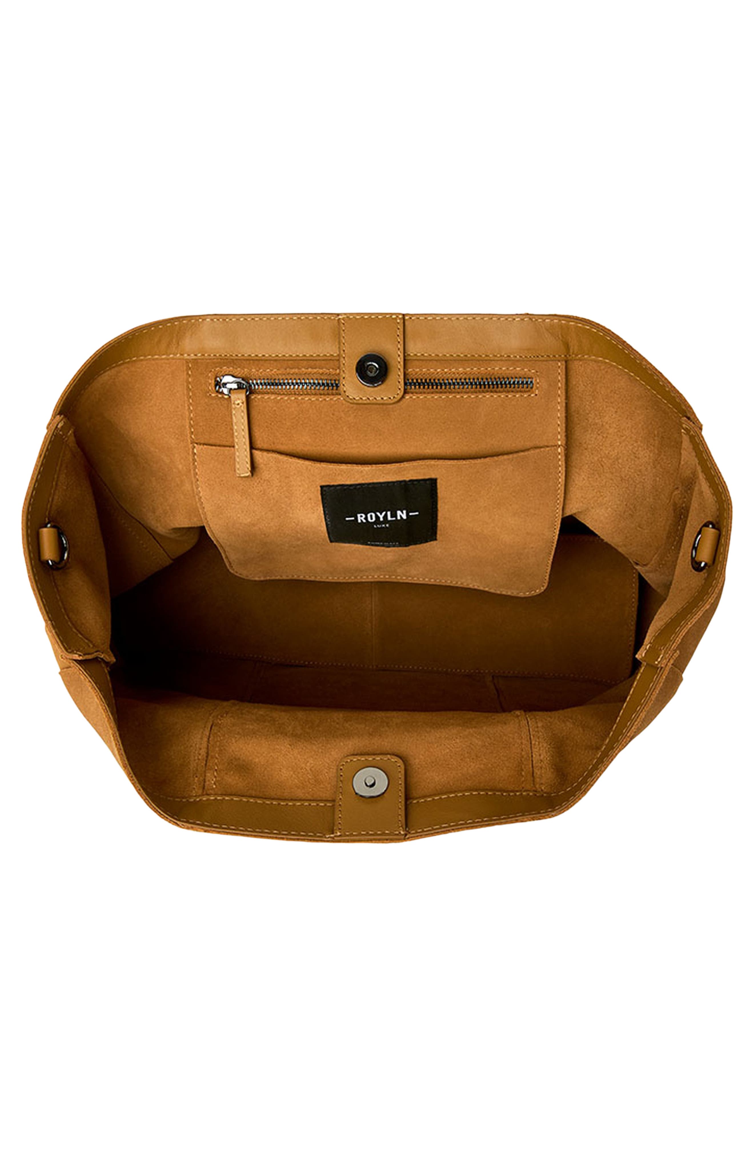 THINK ROYLN Boss Lady Tote, Alternate, color, Camel Suede