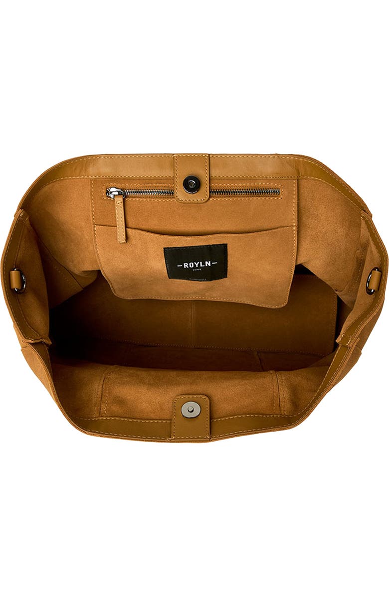 THINK ROYLN Boss Lady Tote, Alternate, color, Camel Suede