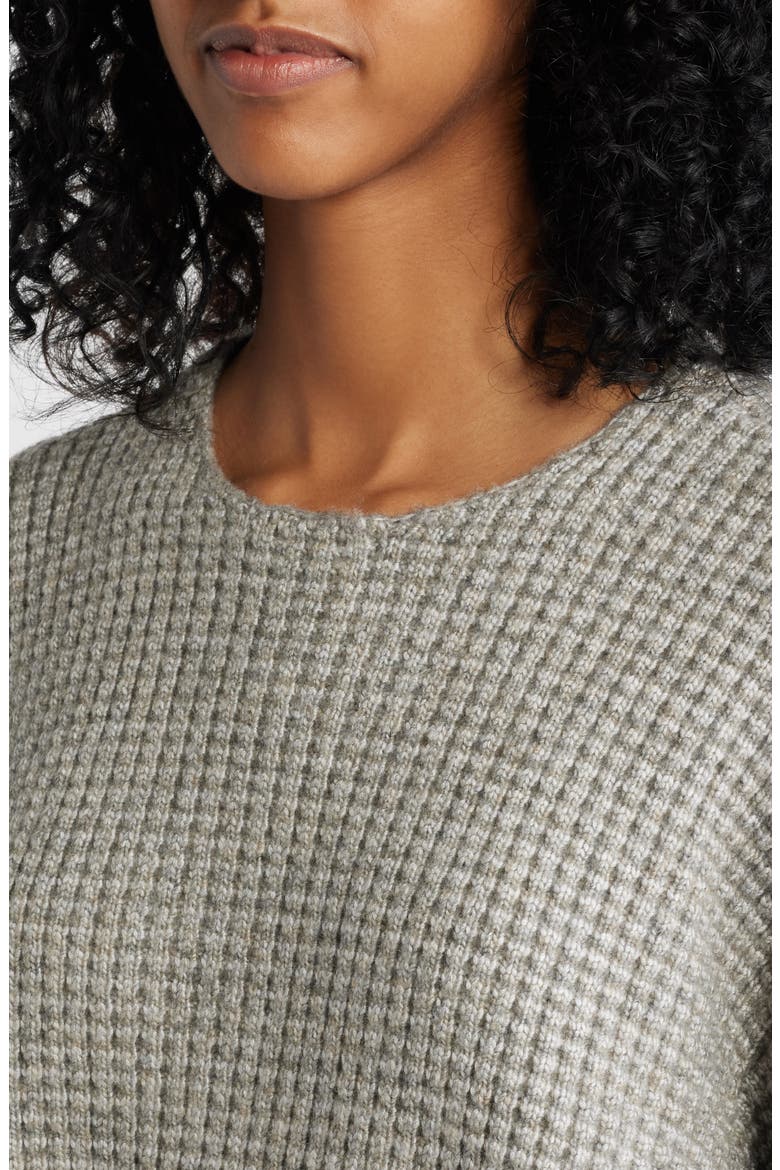 Heavy Waffle Knit Crop Sweater, Alternate, color, DARK HEATHER