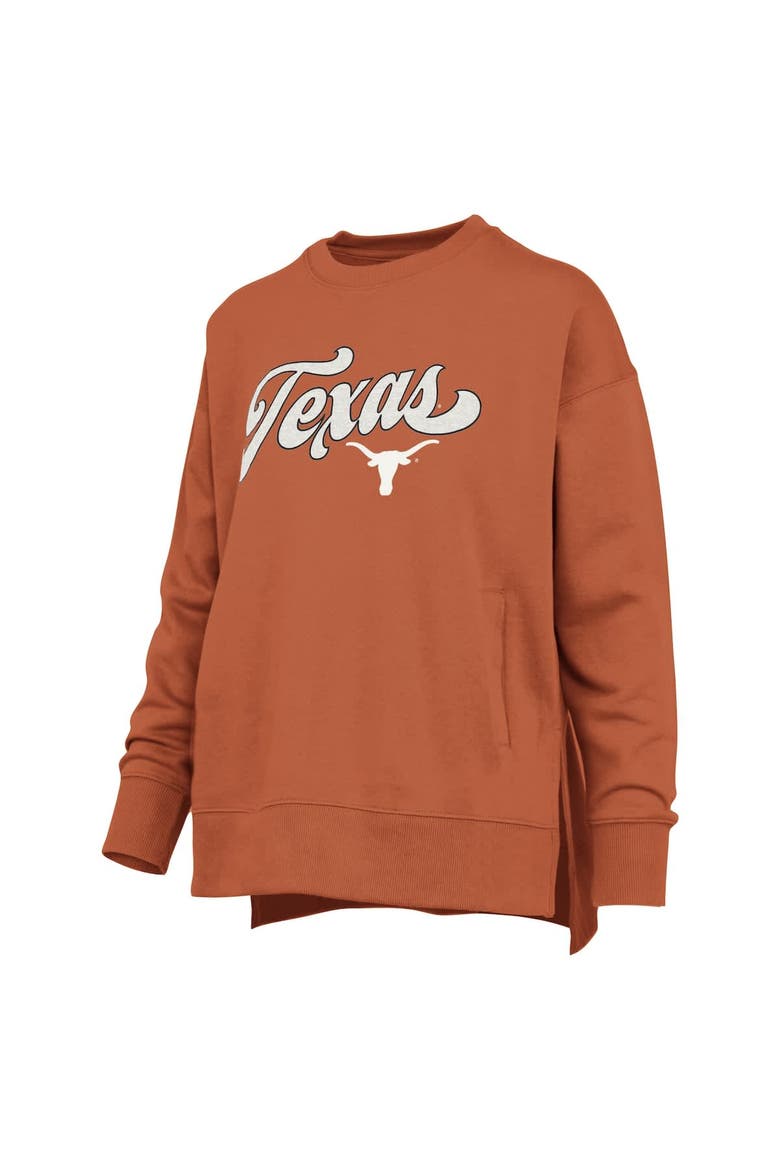 Women's Pressbox Burnt Orange Texas Longhorns Bonanza Chenille Harper Script Sweatshirt, Alternate, color, Burnt Orange