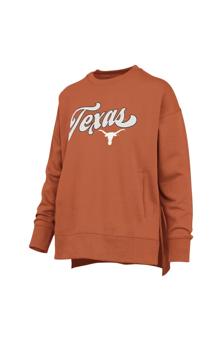 PRESSBOX Women's Pressbox Burnt Orange Texas Longhorns Bonanza Chenille Harper Script Sweatshirt, Alternate, color, Burnt Orange