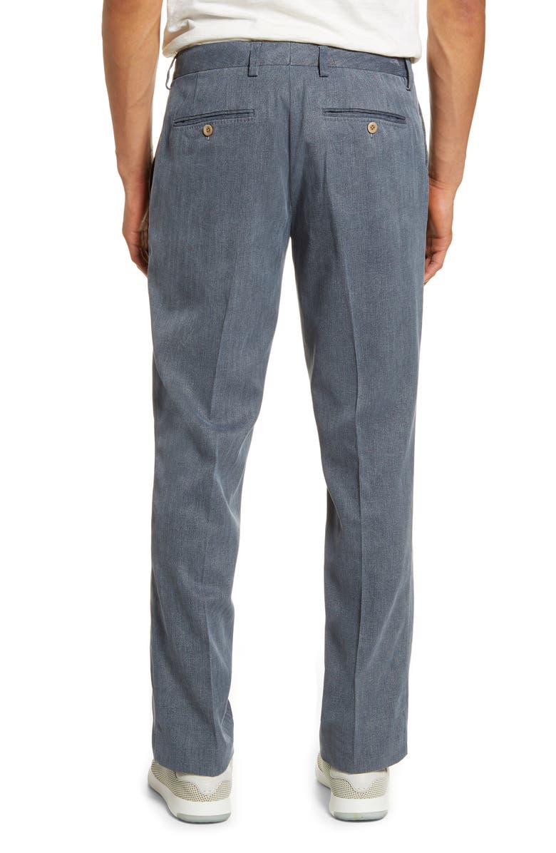 Tommy Bahama Havana Herringbone Authentic Silk Blend Straight Leg Pants, Alternate, color, Ink