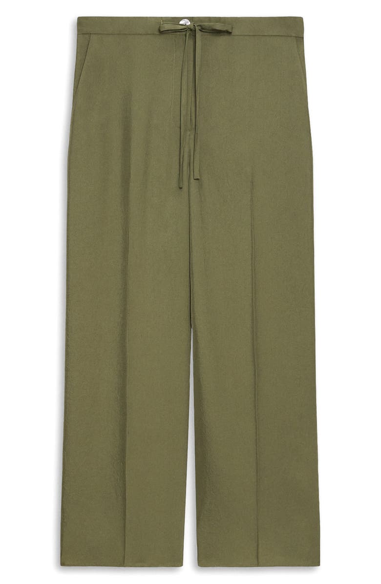 Theory Wide Leg Crop Pants, Alternate, color, Forest Moss