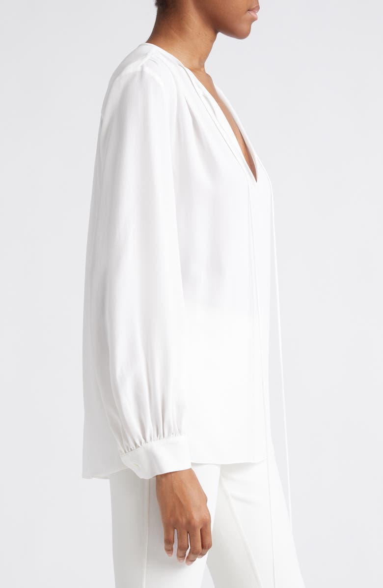 Michael Kors Collection Split Neck Silk Top, Alternate, color, 