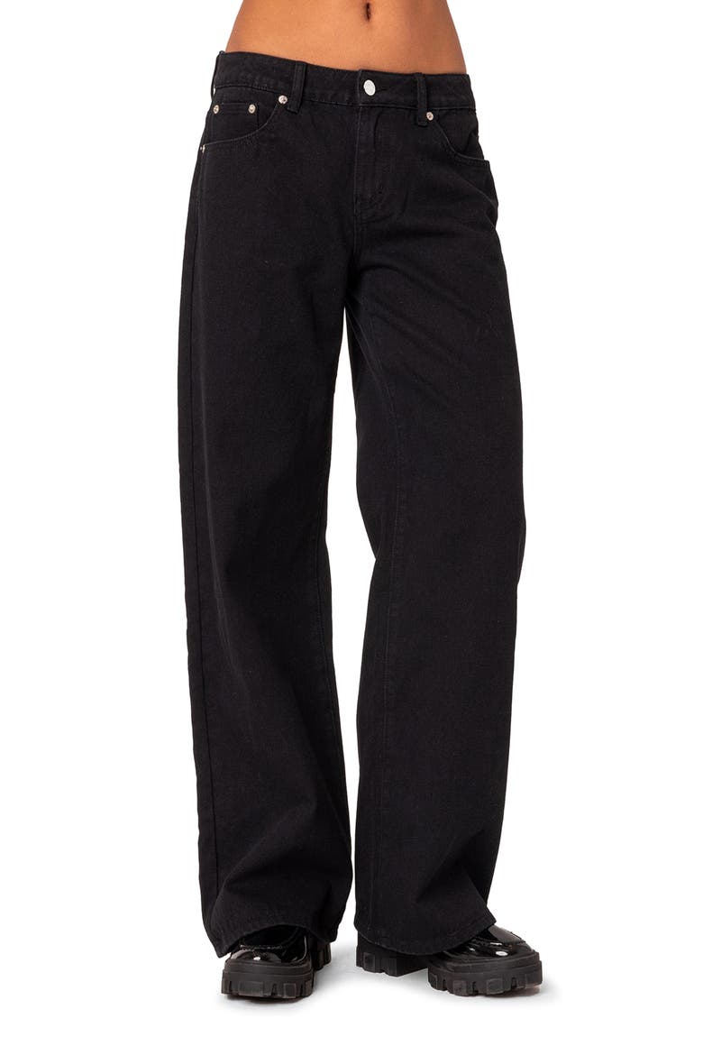 Daytime Wide Leg Jeans, Main, color, BLACK