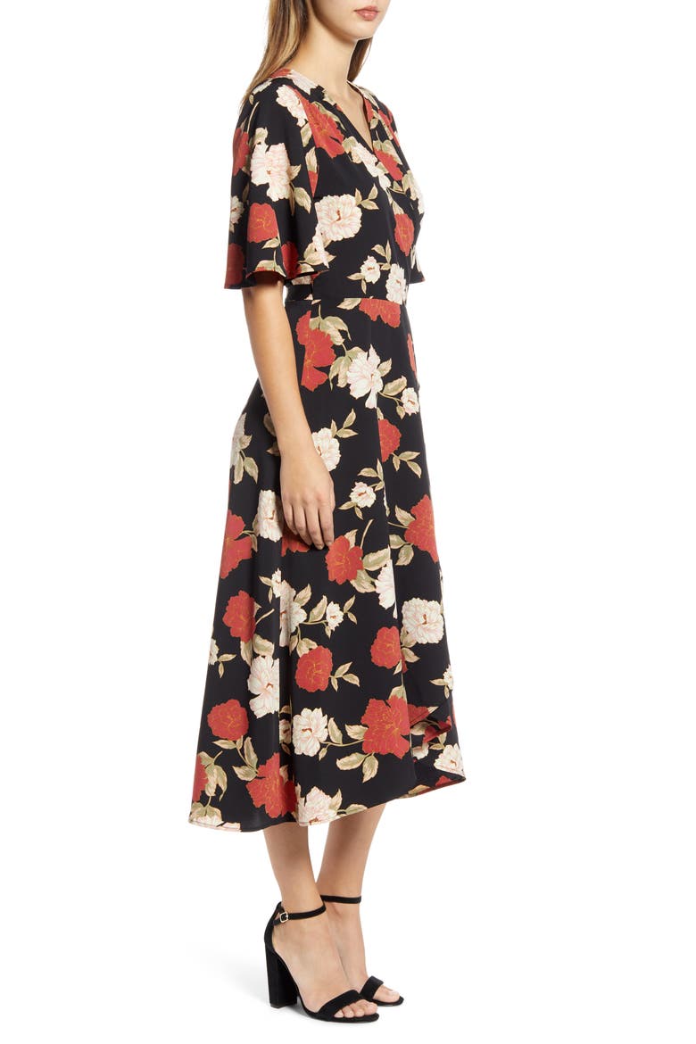 Orna Print Wrap Dress, Alternate, color, ROSE FLORAL