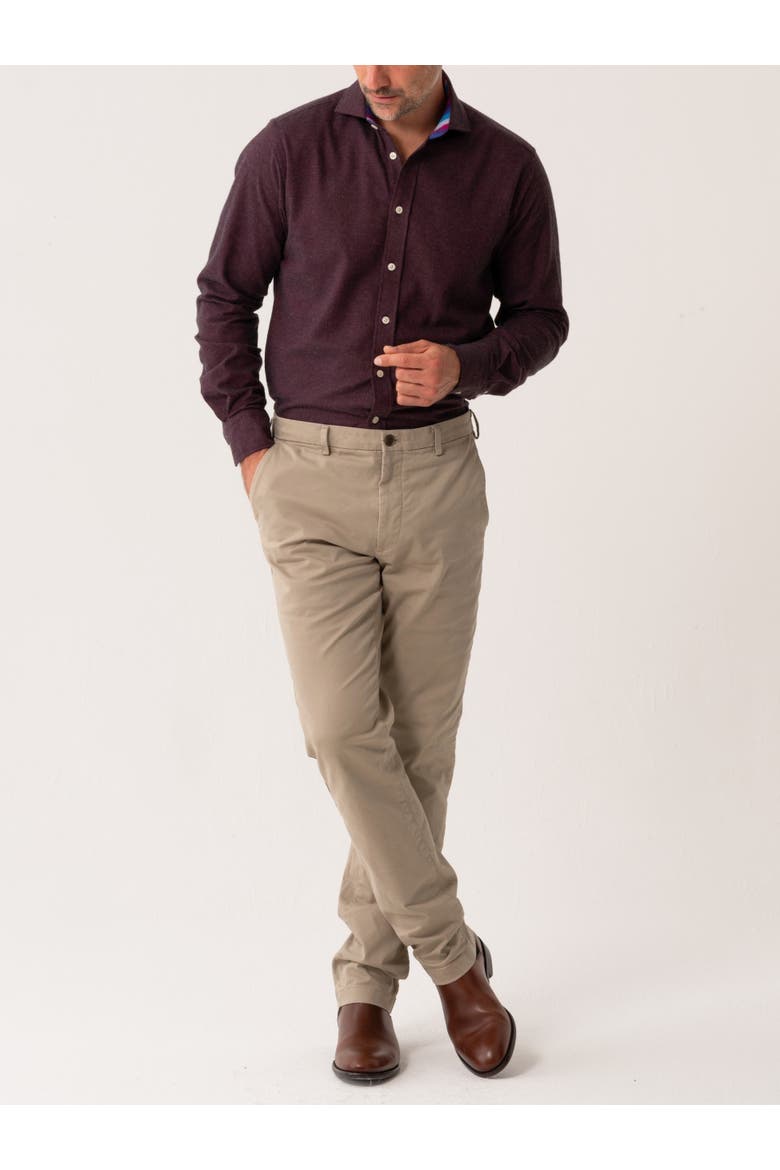 Cotton Cashmere Long Sleeve Shirt, Alternate, color, Burgundy