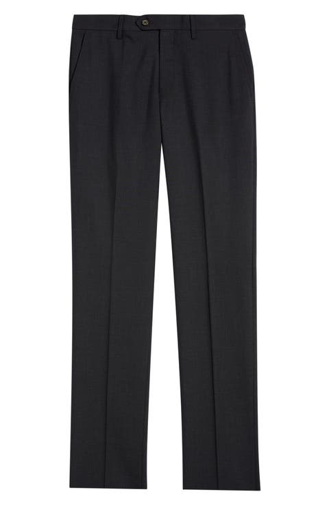 Flat Front Tropical Weight Wool Dress Pants (Regular & Big)
