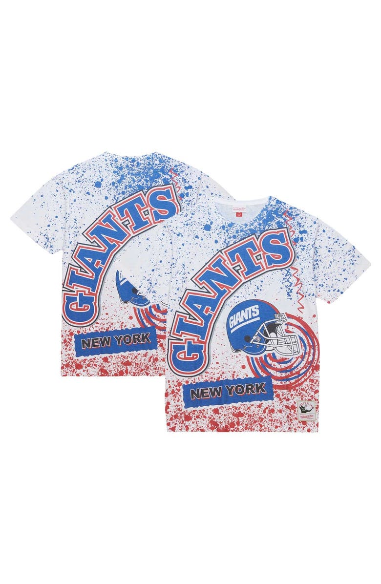 Mitchell & Ness Men's Mitchell & Ness White New York Giants Team Burst Sublimated T-Shirt, Main, color, 