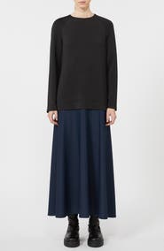 MM by Max Mara Zadar Long Sleeve Mixed Media Maxi Dress
