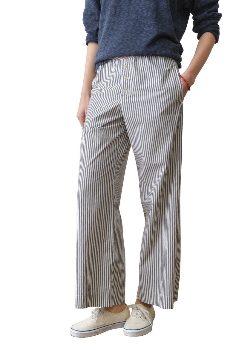 Stripe Pima Cotton Boxer Pants, Alternate, color, BLUE STRIPE