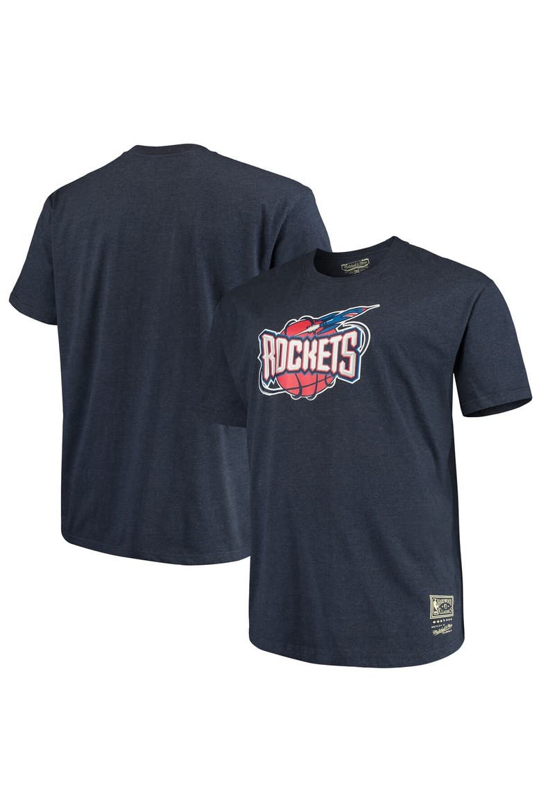 Men's Mitchell & Ness Navy Houston Rockets Big & Tall Hardwood Classics Vintage Logo T-Shirt, Alternate, color, Navy