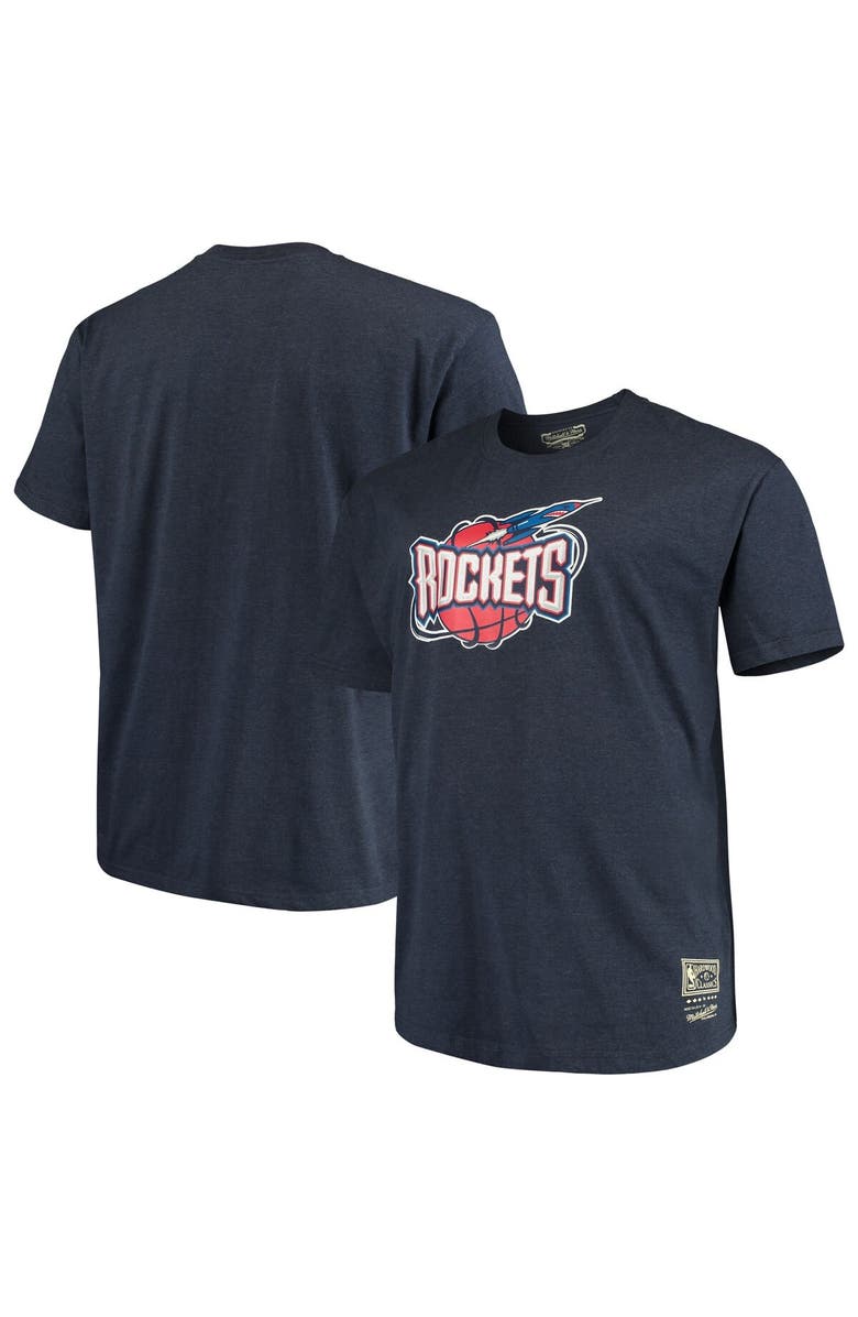 Mitchell & Ness Men's Mitchell & Ness Navy Houston Rockets Big & Tall Hardwood Classics Vintage Logo T-Shirt, Alternate, color, 