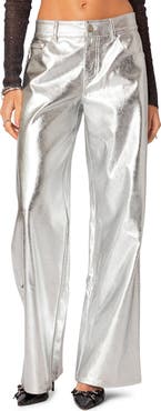 EDIKTED Kim Metallic Faux Leather Pants | Nordstrom EDIKTED Kim Metallic Faux Leather Pants | Nordstrom
