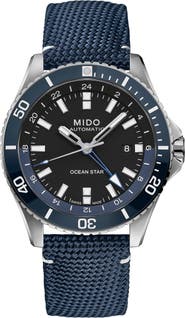 MIDO Ocean Star GMT Automatic Canvas Strap Watch, 44mm