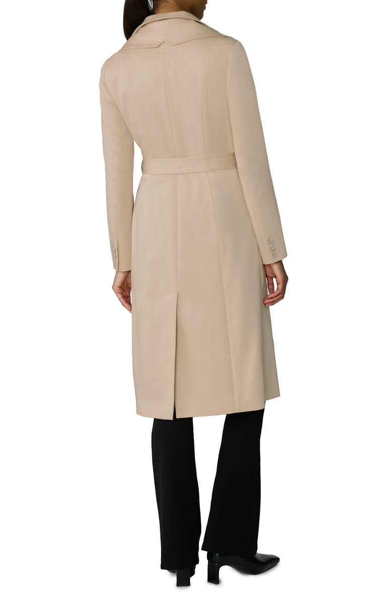 Soia & Kyo Ilana Water Repellent Bib Detail Cotton Blend Trench Coat, Alternate, color, Almond