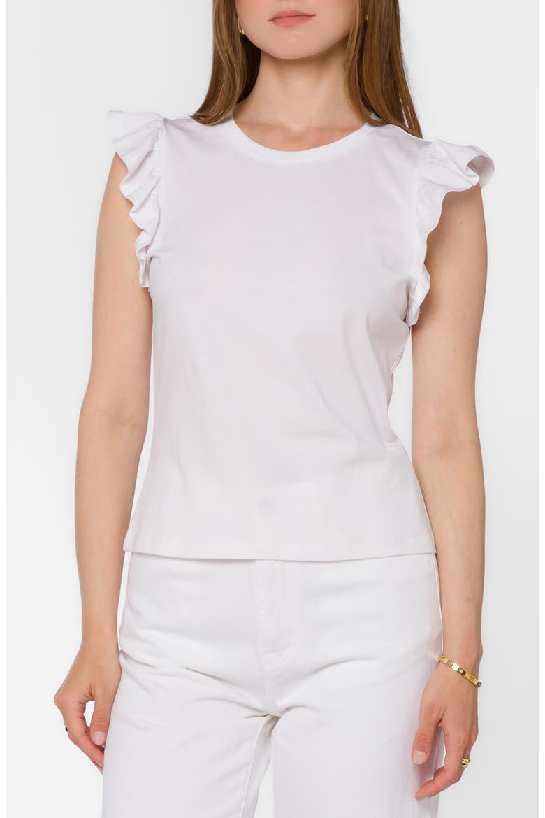 Fabiola Flutter Sleeve Top, Main, color, OPTIC WHITE