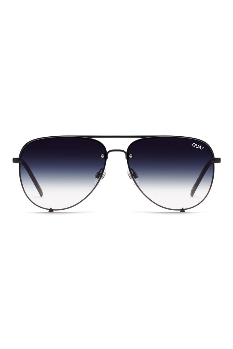 Australia High Key Rimless 55mm Gradient Aviator Sunglasses, Main, color, MATTE BLACK / NAVY FADE LENS