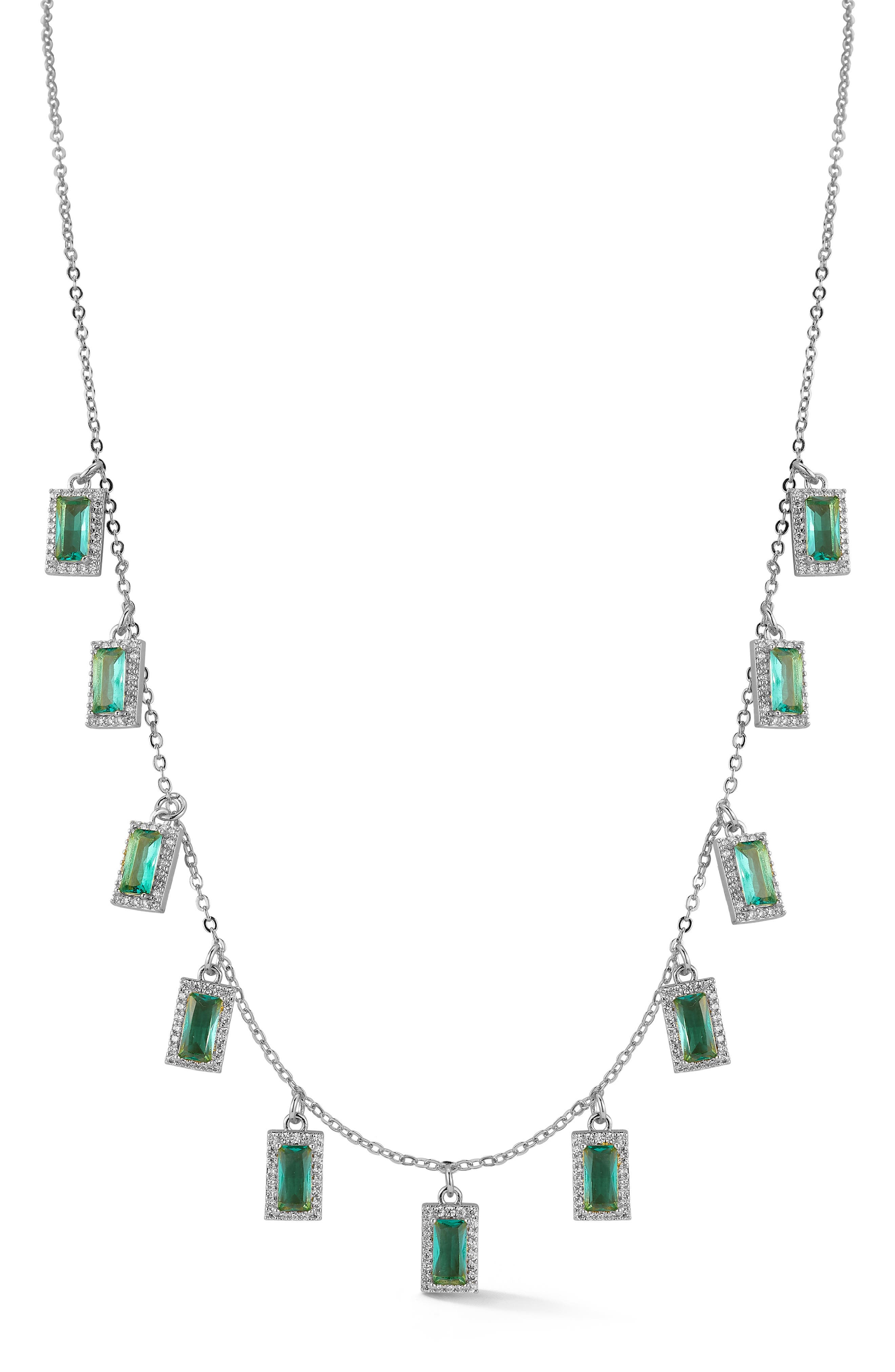 CHLOE AND MADISON Cubic Zirconia Charm Necklace