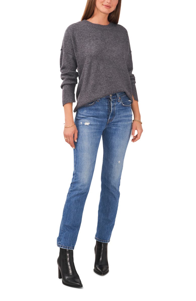 Vince Camuto Gradation Crewneck Sweater, Alternate, color, Med Heather Grey