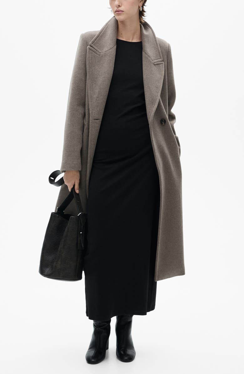 MANGO Long Sleeve Stretch Cotton Midi Dress, Alternate, color, 