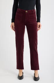 CITY BLUES Soho Patch Pocket Straight Leg Corduroy Pants