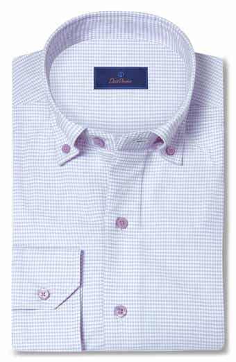 David Donahue Gingham Dobby Dress Shirt