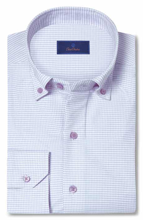 David Donahue Gingham Dobby Dress Shirt