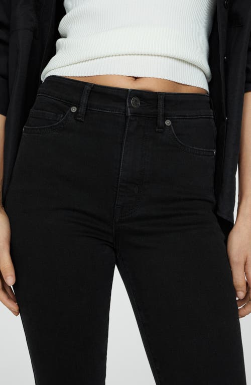 Shop Mango Carla High Waist Skinny Jeans In Black Denim