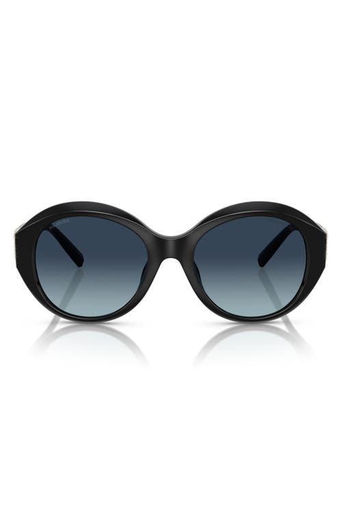 Tiffany & Co . 53mm Gradient Polarized Round Sunglasses In Black