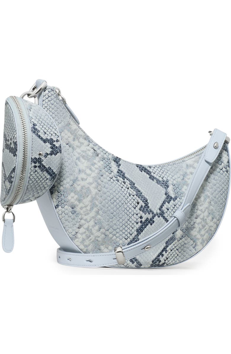 Kate Spade New York duo snakeskin embossed leather crossbody bag, Alternate, color, Pale Sapphirine