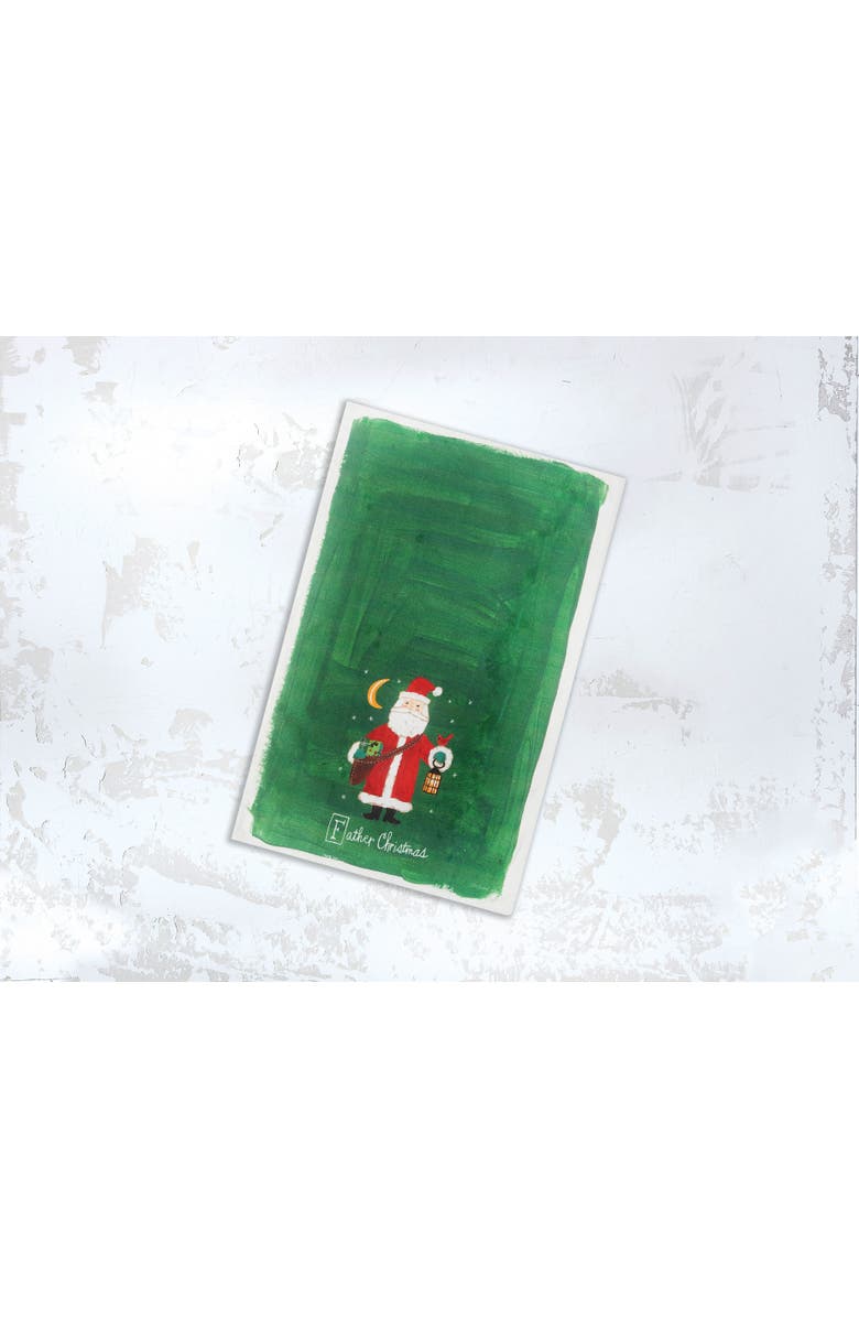 C&F Home "Father Christmas Alphabet "F" 100% Cotton Printed Flour Sack Dishtowel, Alternate, color, Green