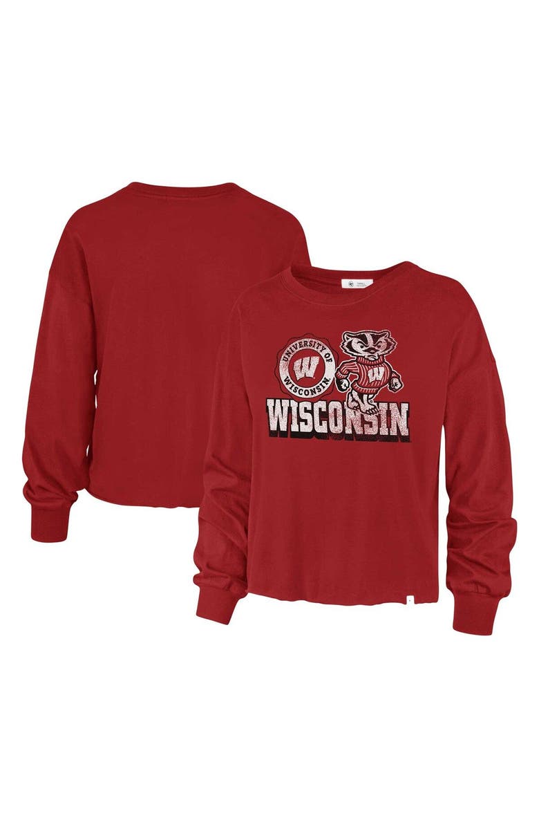 '47 Women's '47 Red Wisconsin Badgers Bottom Line Parkway Long Sleeve High Waist T-Shirt, Main, color, Red